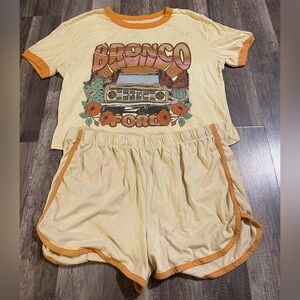 Ford Graphic Tee in Cream and Orange